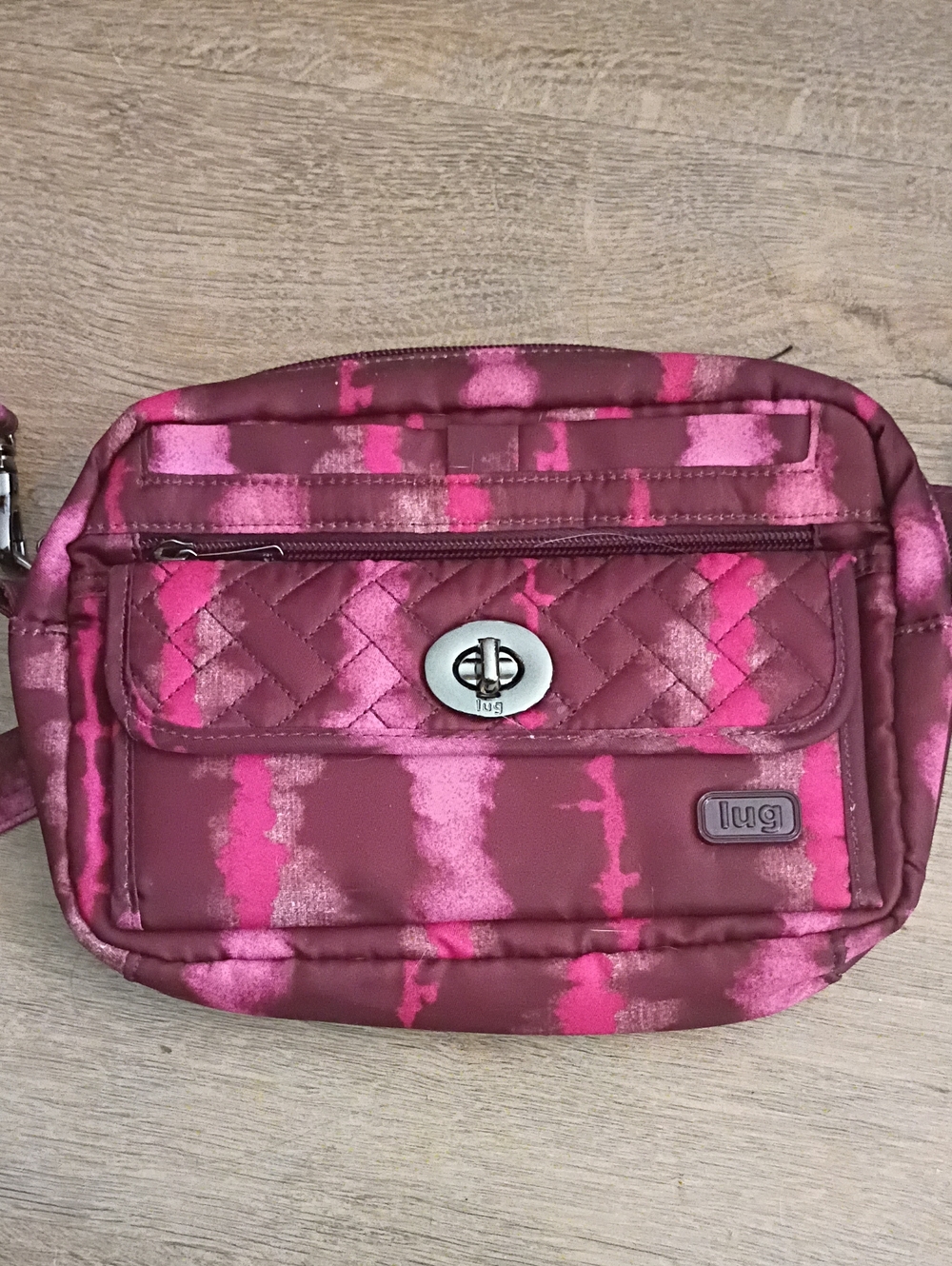 lug Pink and Magenta Tie-Dye Crossbody Bag